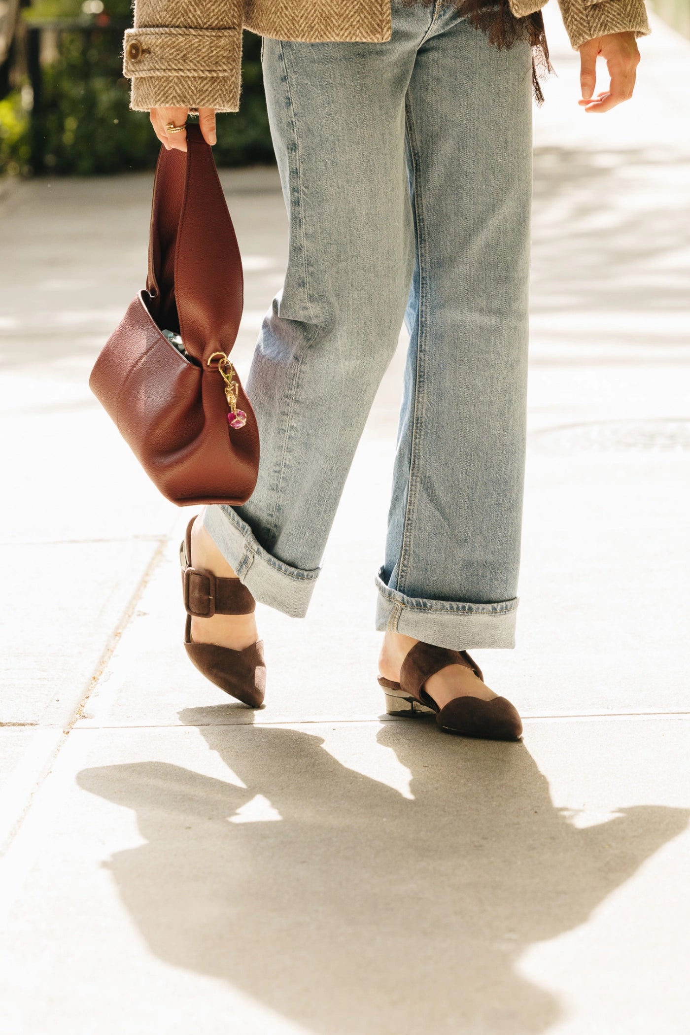 The Valerie Mule - Chocolate Suede 4 Block