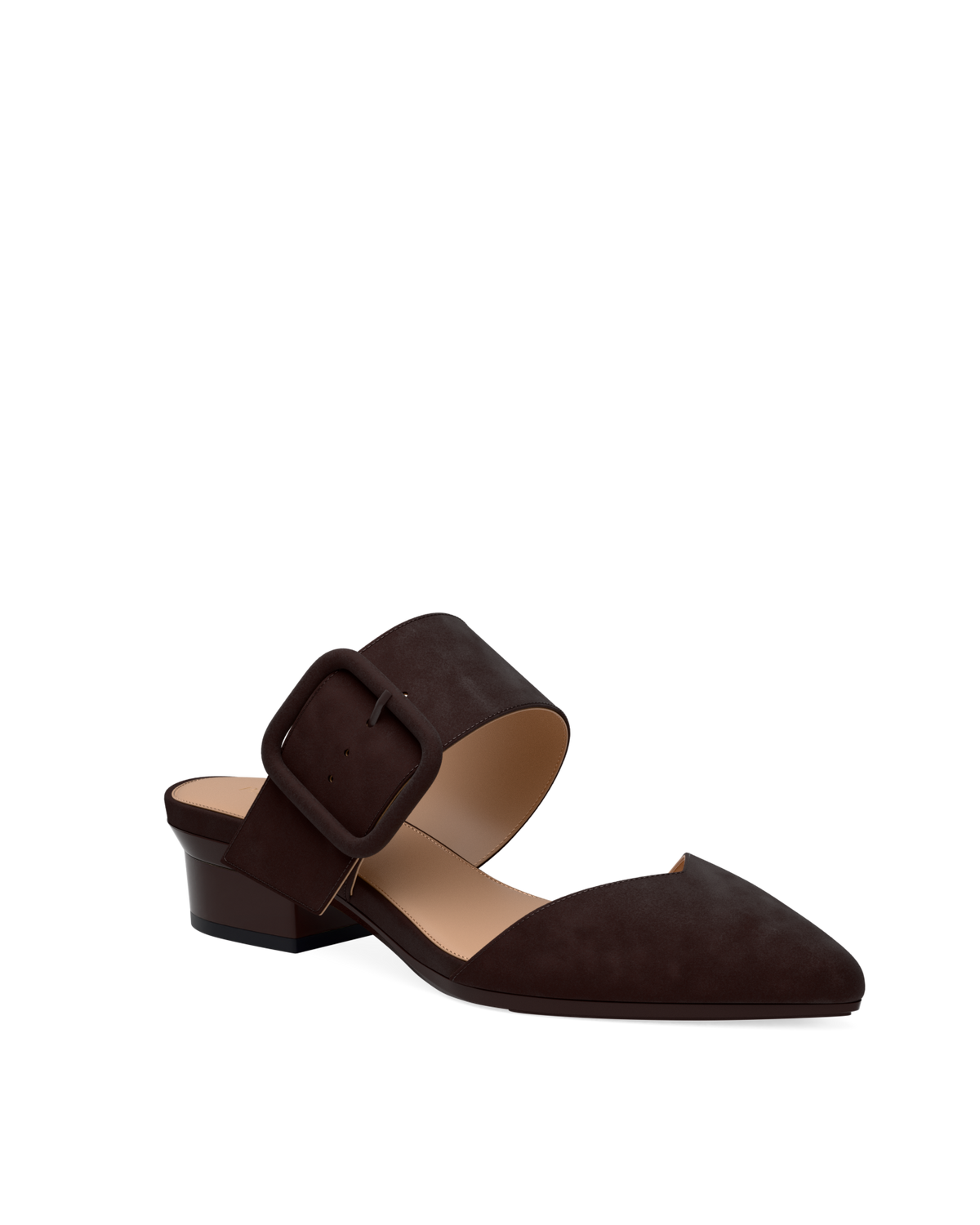 The Valerie Mule - Chocolate Suede Flat