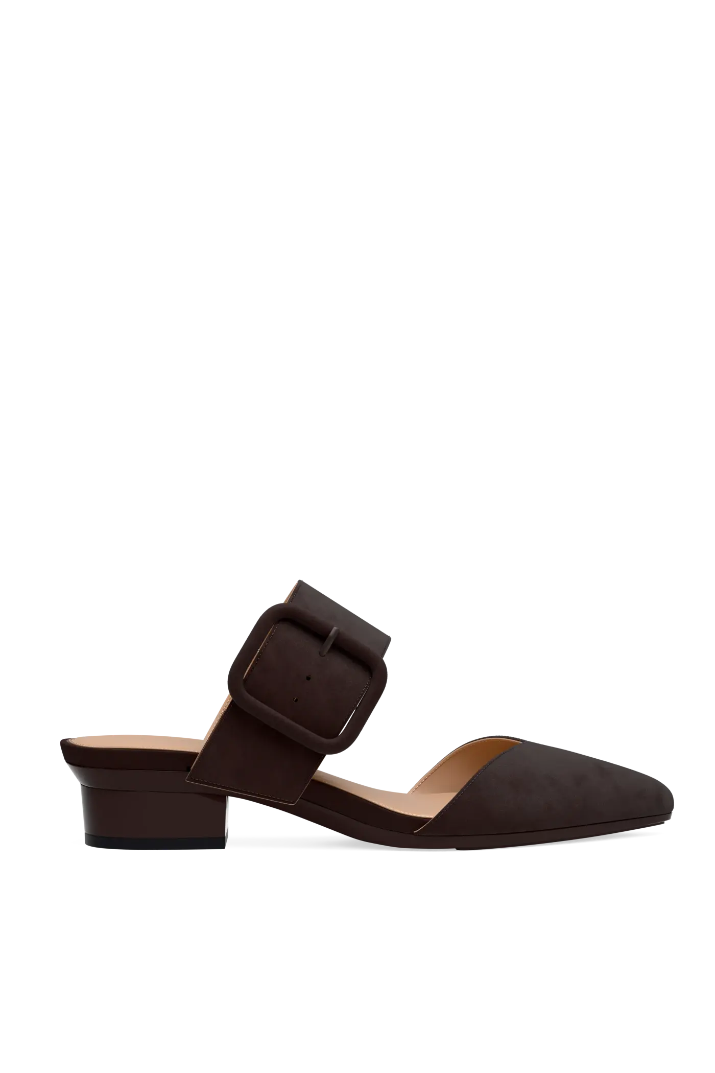 The Valerie Mule - Chocolate Suede Flat