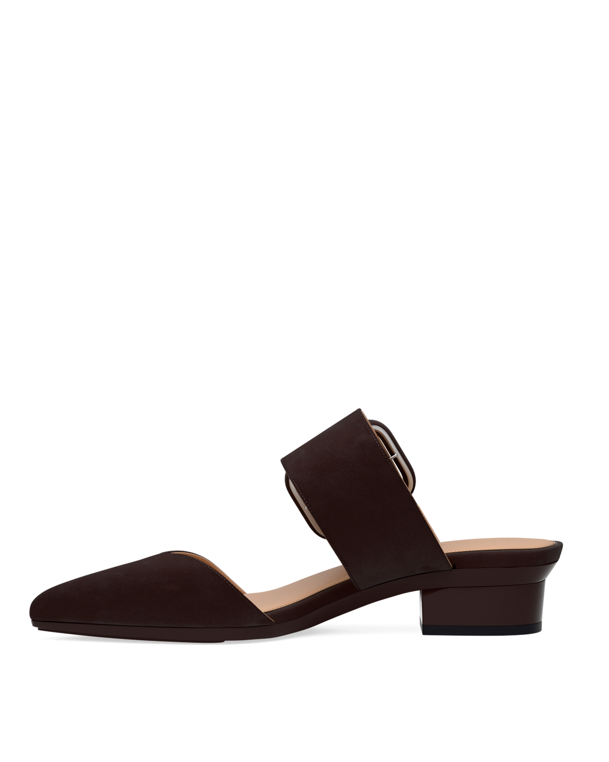 The Valerie Mule - Chocolate Suede Flat