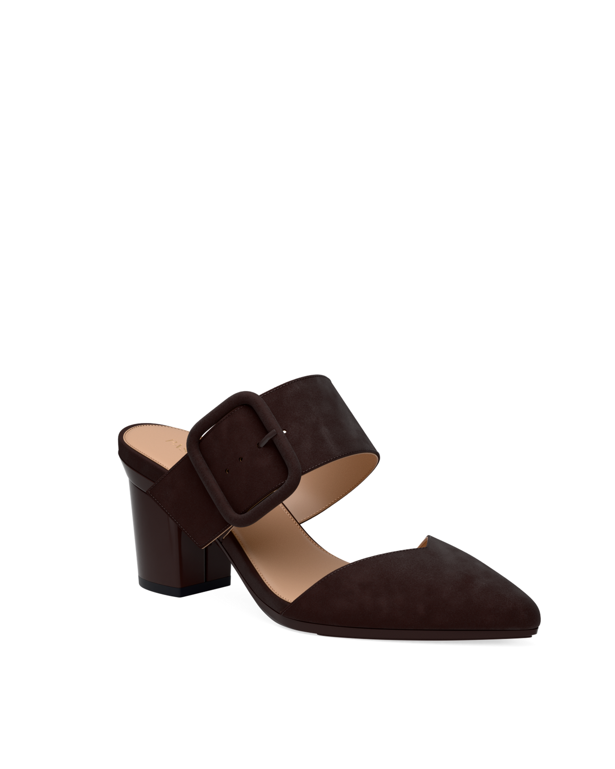 The Valerie Mule - Chocolate Suede 3 Block