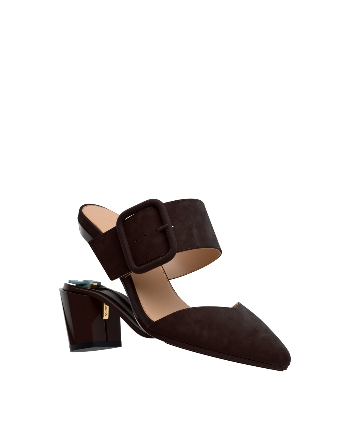 The Valerie Mule - Chocolate Suede 3 Block