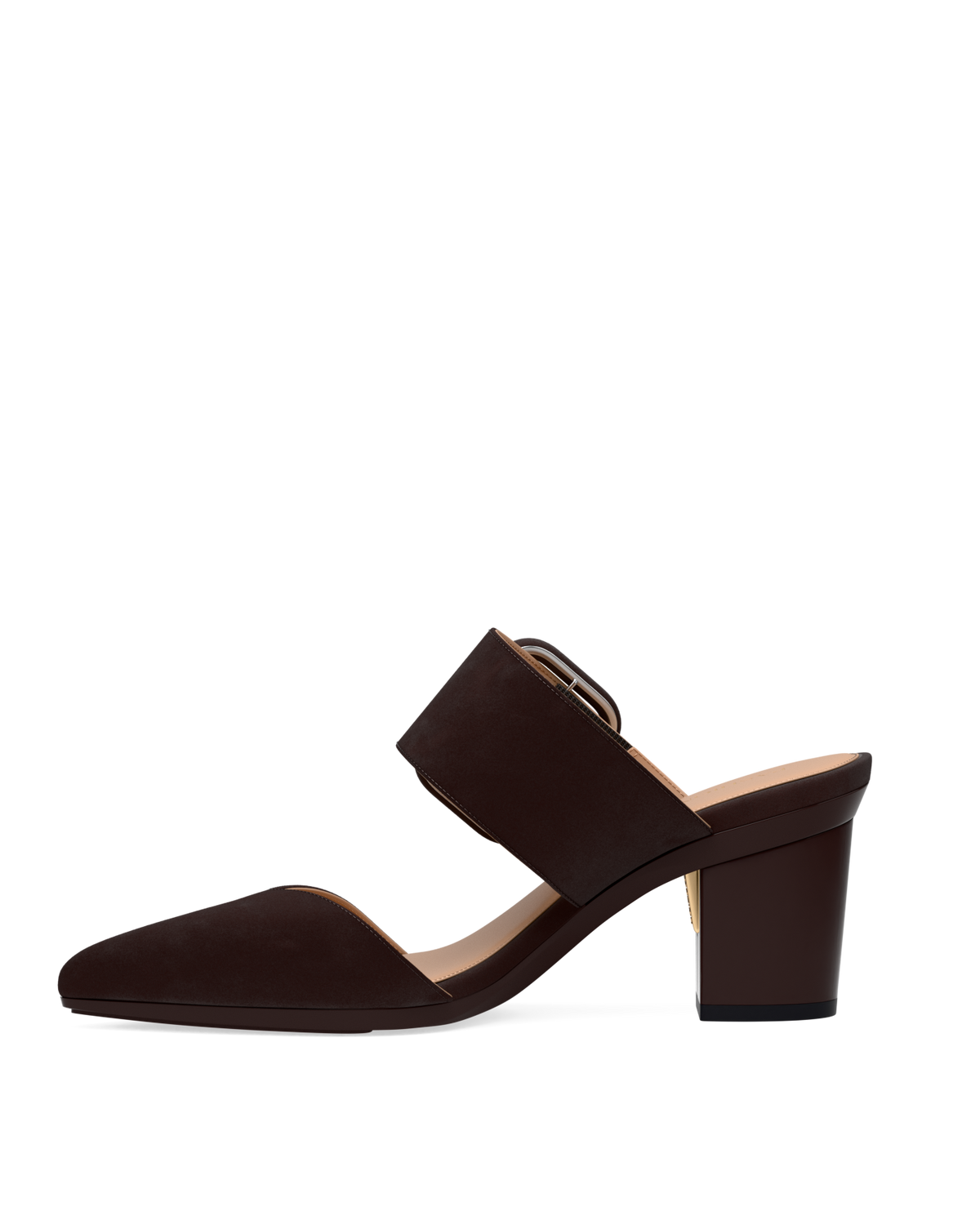 The Valerie Mule - Chocolate Suede 3 Block