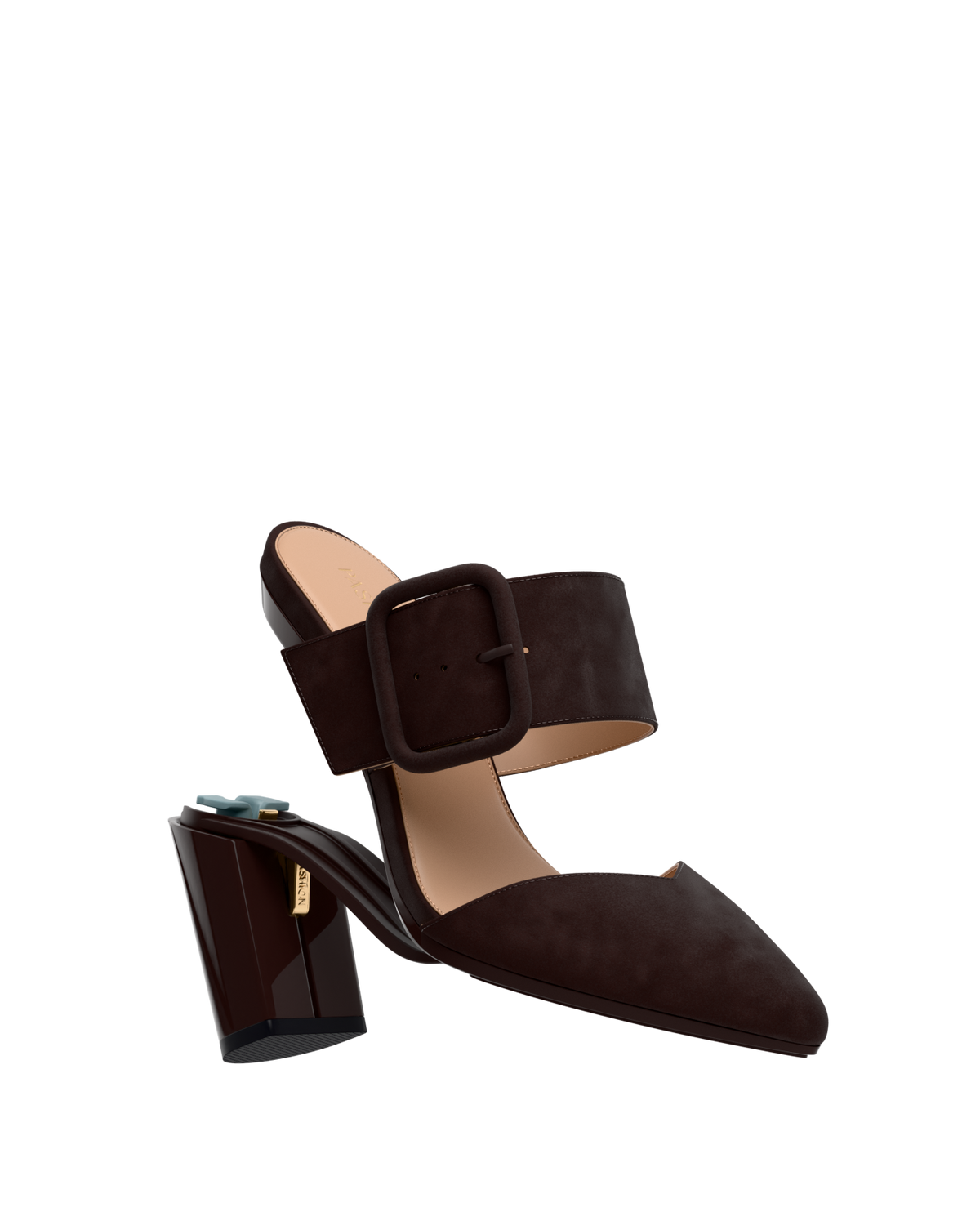 The Valerie Mule - Chocolate Suede 4 Block