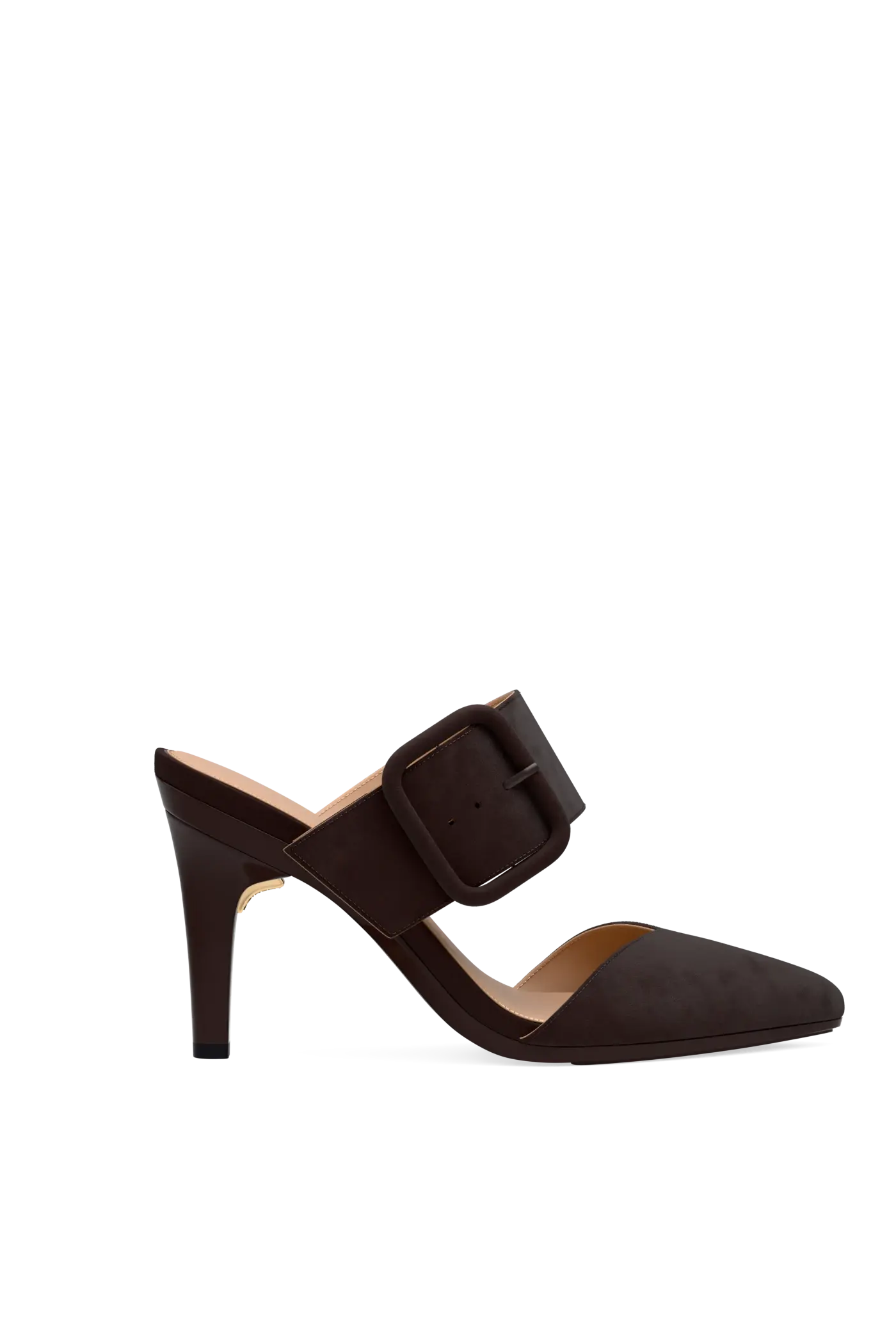 The Valerie Mule - Chocolate Suede 4 Stiletto