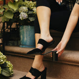 Valerie Mule Mule - Coal Black Suede 3 Block