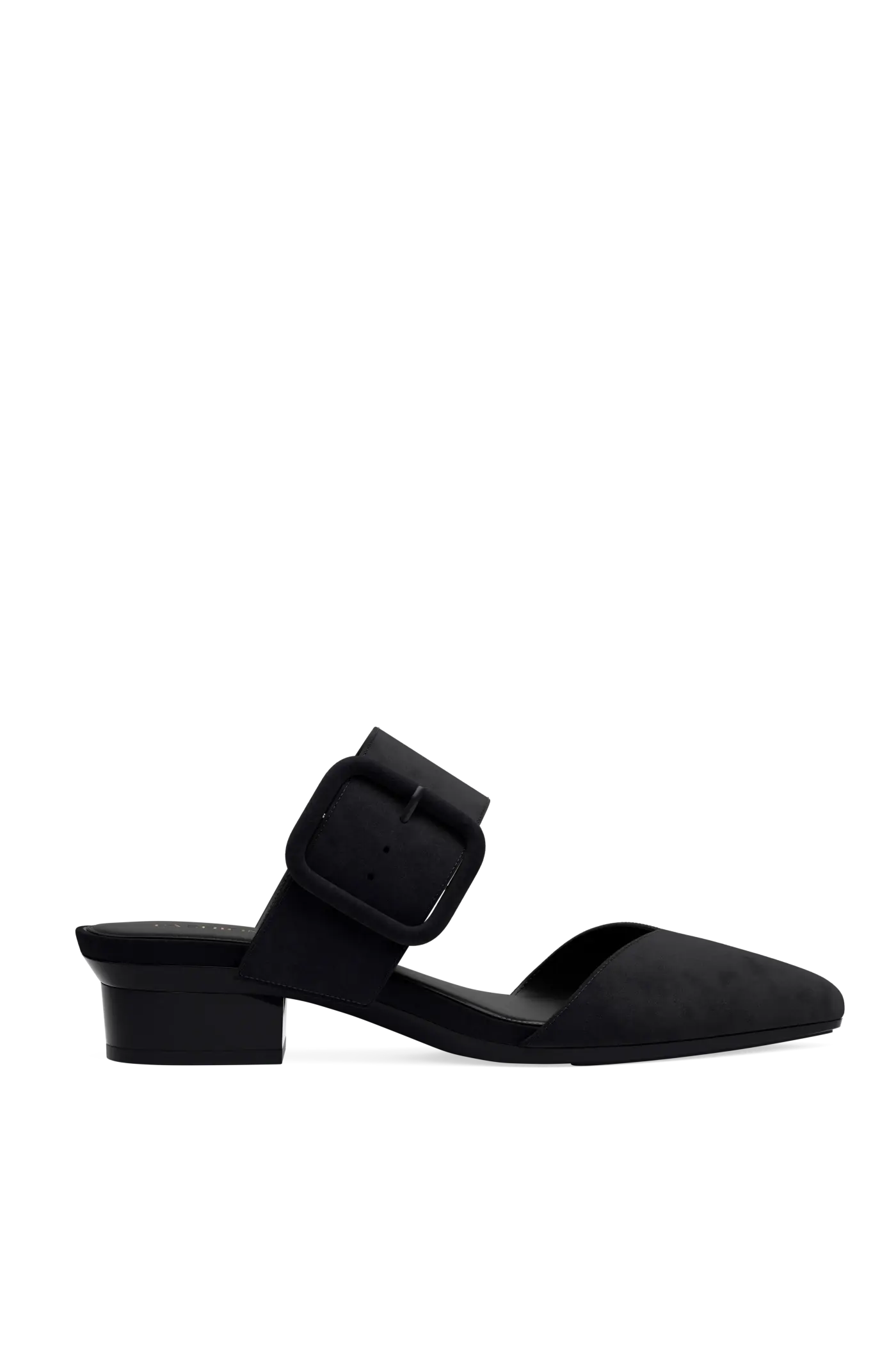 The Valerie Mule - Coal Suede Flat