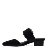 Valerie Mule - Coal Black Suede Flat