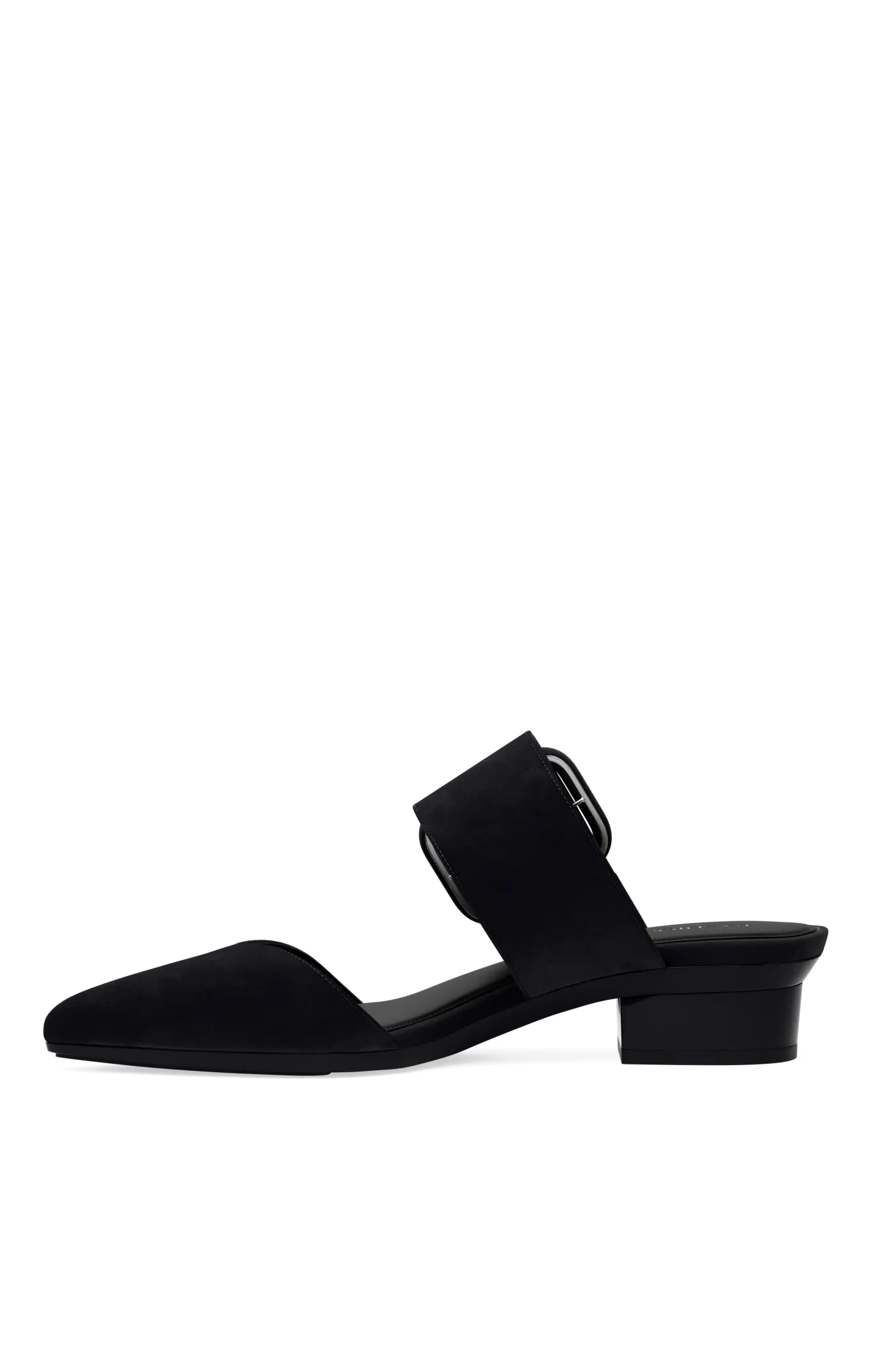 The Valerie Mule - Coal Suede Flat