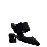 Valerie Mule Mule - Coal Black Suede 3 Block