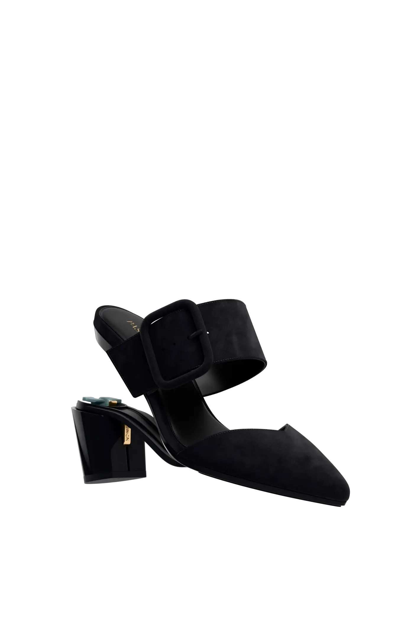 The Valerie Mule - Coal Suede 3 Block