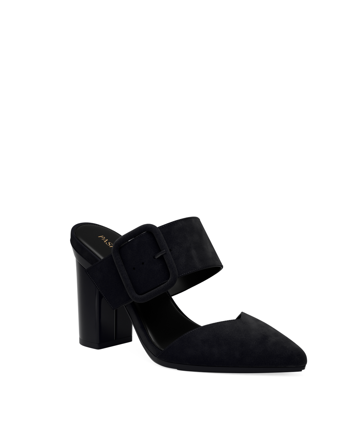 The Valerie Mule - Coal Black Suede 4 Block