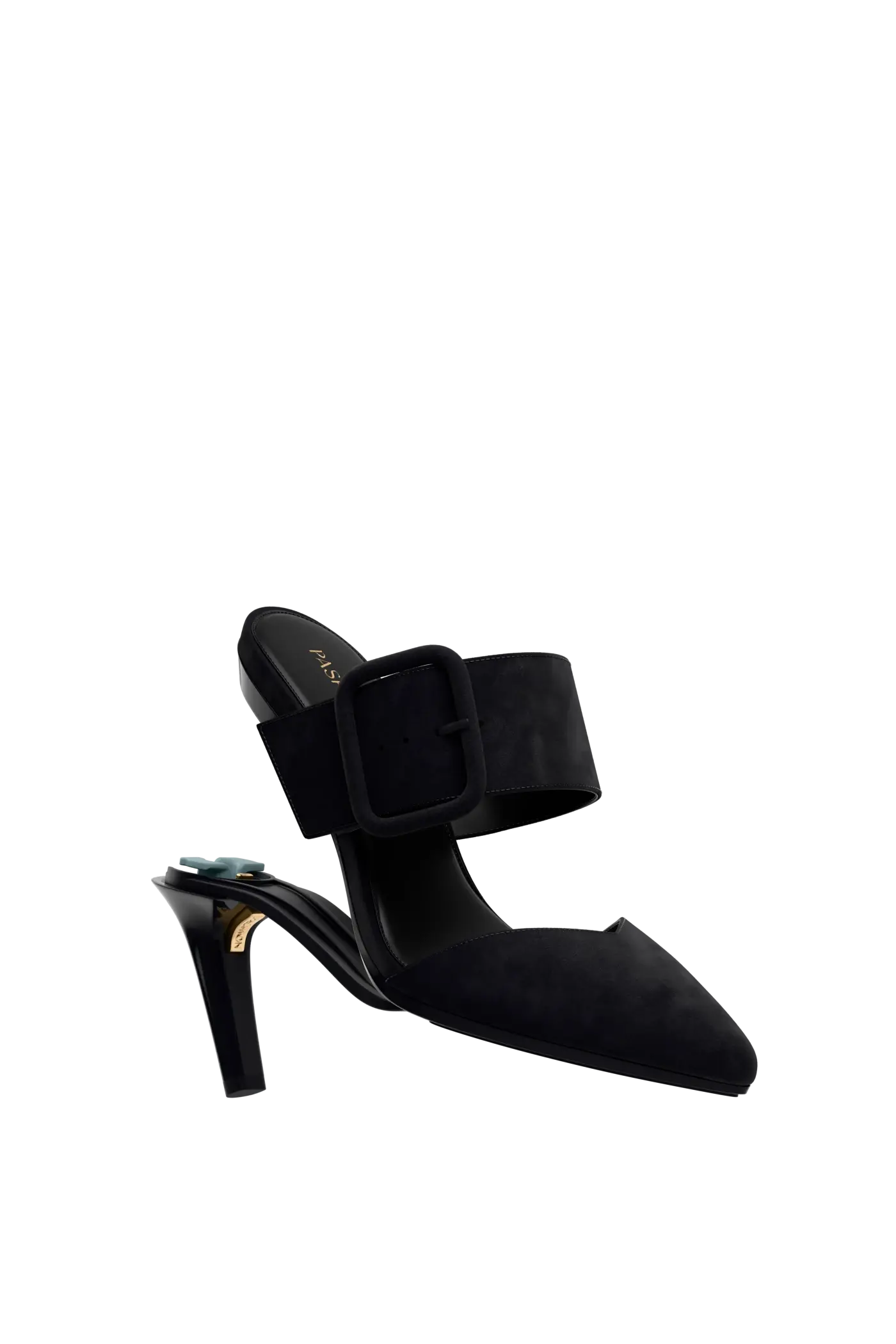 The Valerie Mule - Coal Suede Flat