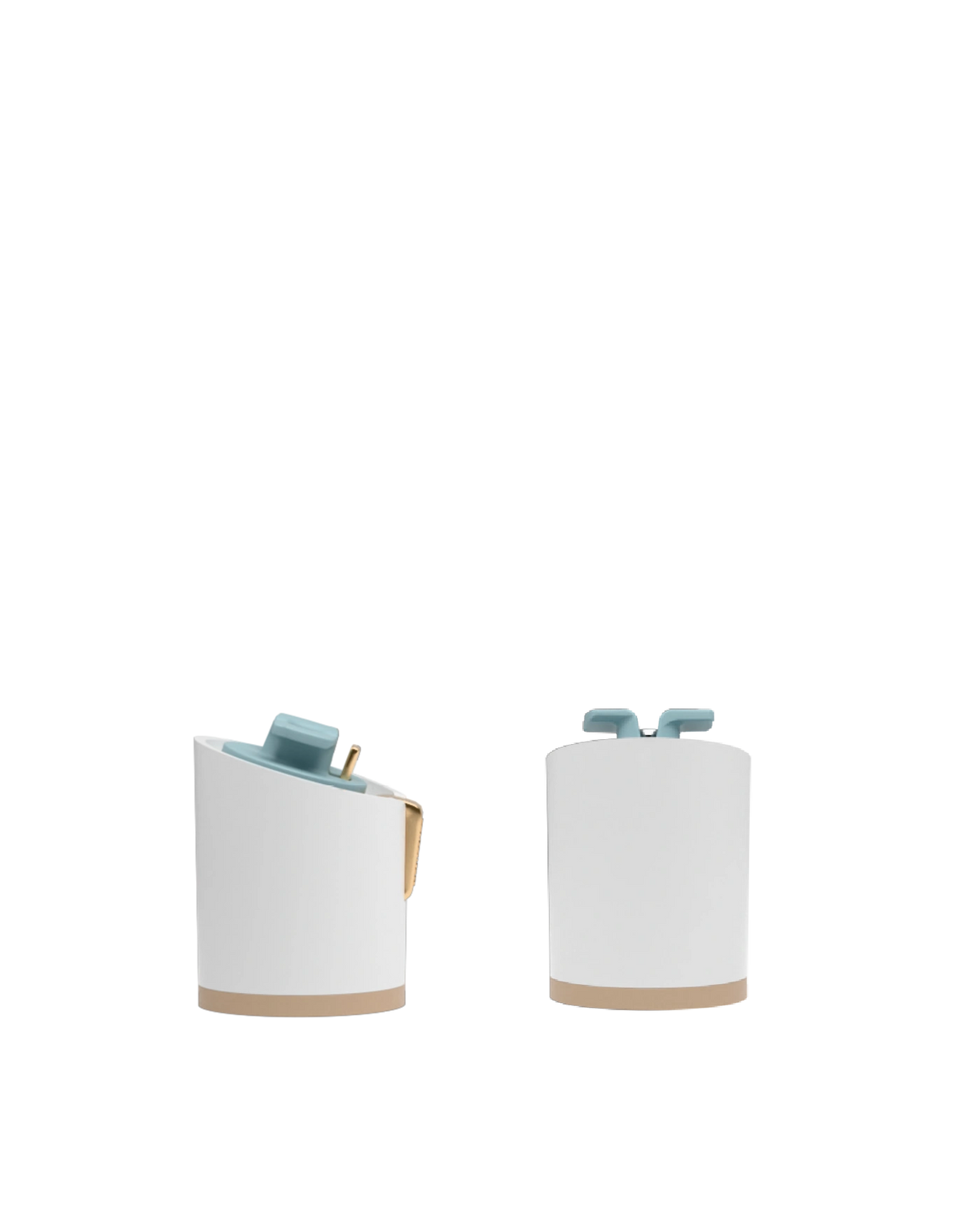 Cylinder Block Heel Kit 3 White, back view. Pashion convertible heels go from heel to flat and are customizable with interchangeable heel kits.
