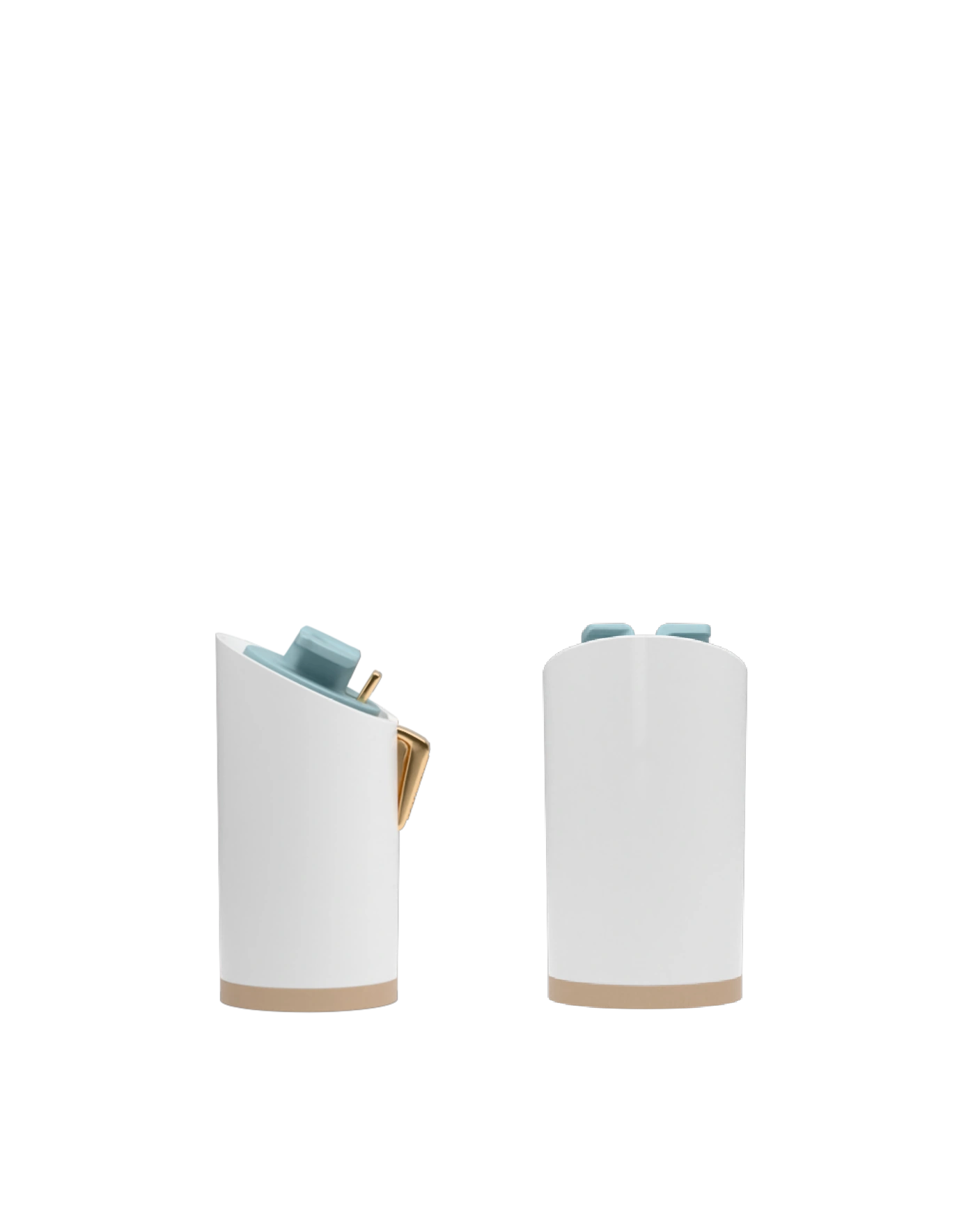 Cylinder Block Heel Kit 4 White, back view. Pashion convertible heels go from heel to flat and are customizable with interchangeable heel kits.