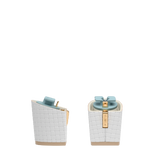 Block Heel Kit 3 White Woven Leather, 3-inch interchangeable block heel. Pashion convertible heels go from heel to flat and are customizable with interchangeable heel kits.