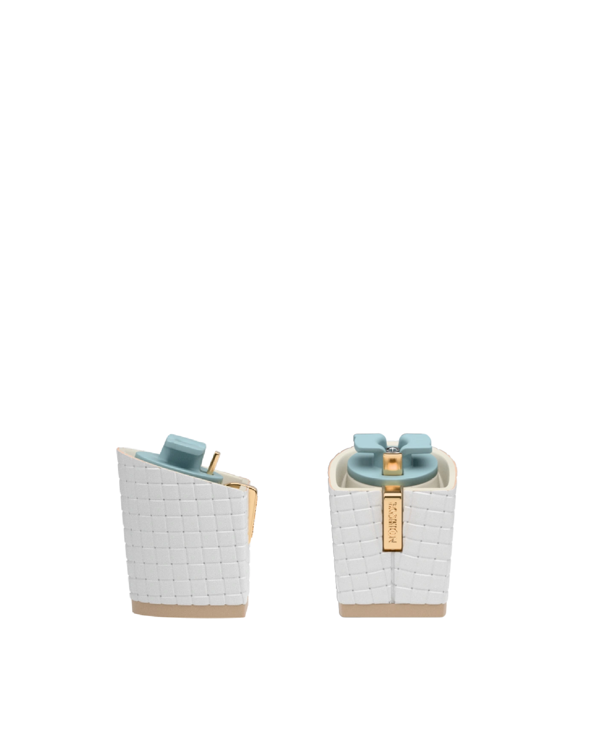 Block Heel Kit 3 White Woven Leather, 3-inch interchangeable block heel. Pashion convertible heels go from heel to flat and are customizable with interchangeable heel kits.