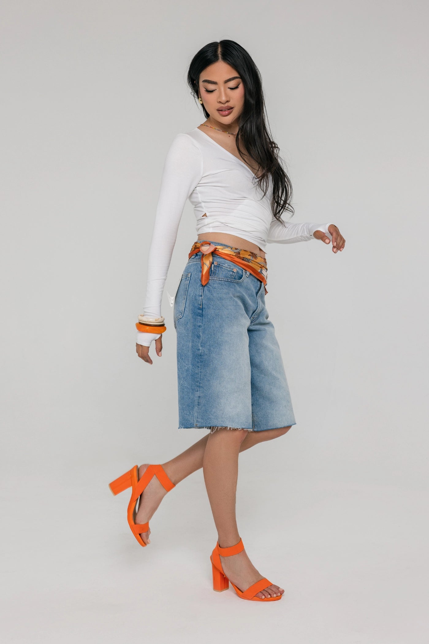 The Abby - Tangerine Elastic 4 Block