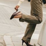 Anna Slingback - Cherry Mocha Leather 3" Block
