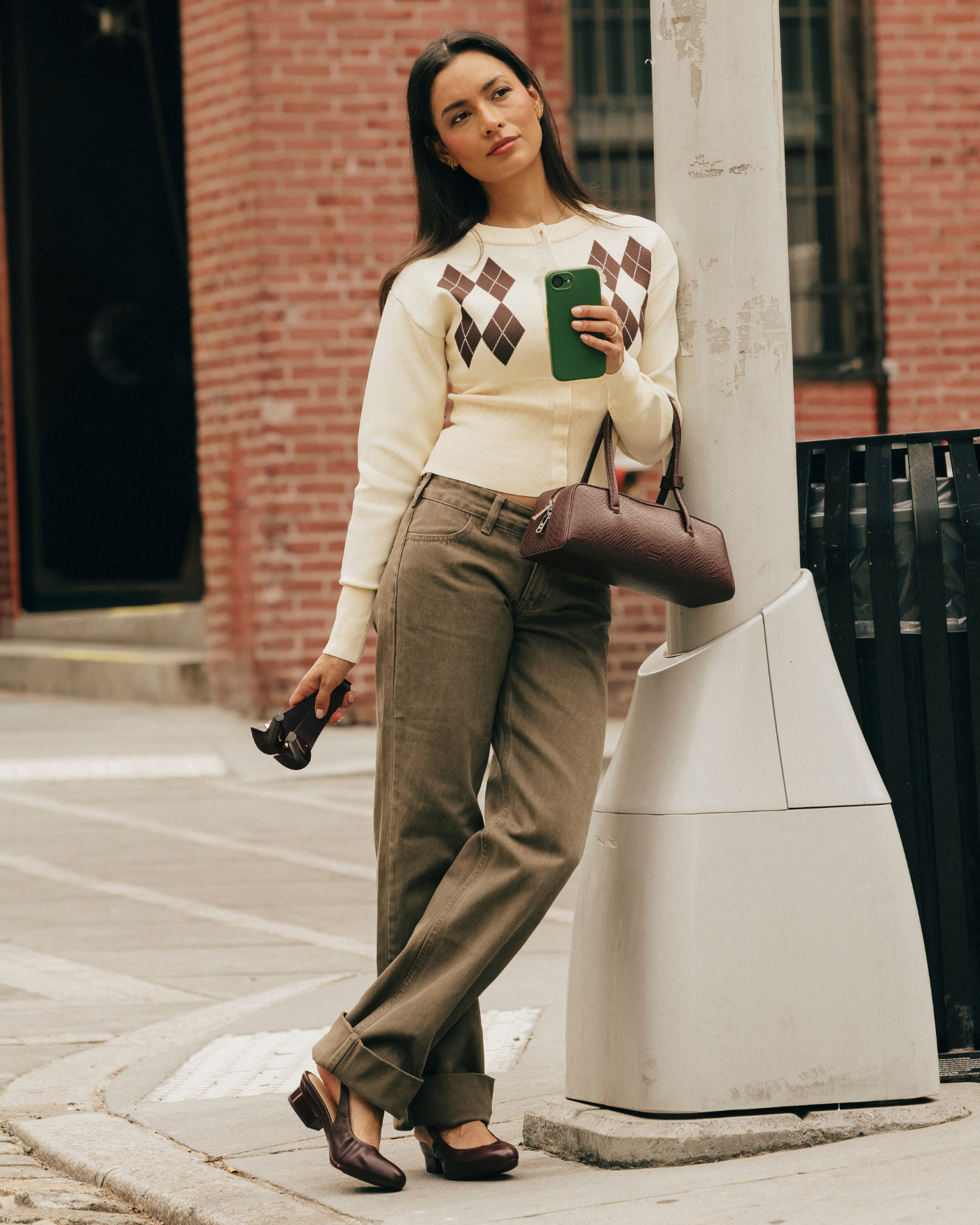 Anna Slingback - Cherry Mocha Leather 3" Block