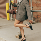 Anna Slingback - Coal Black Leather 4" Block