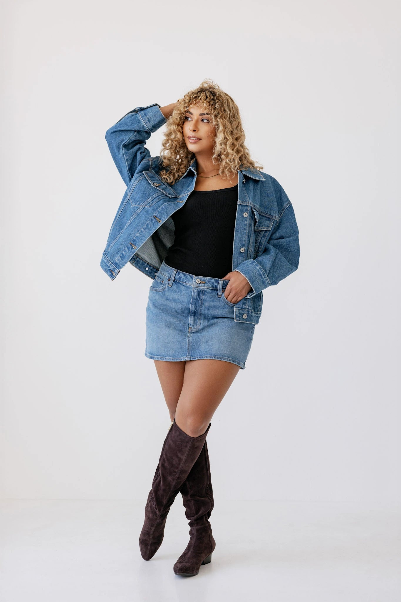 The Blake Knee High Boot - Chocolate Suede 4 Stiletto