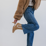 Chelsea Ankle Boot - Camel Suede Sherpa 3 Block