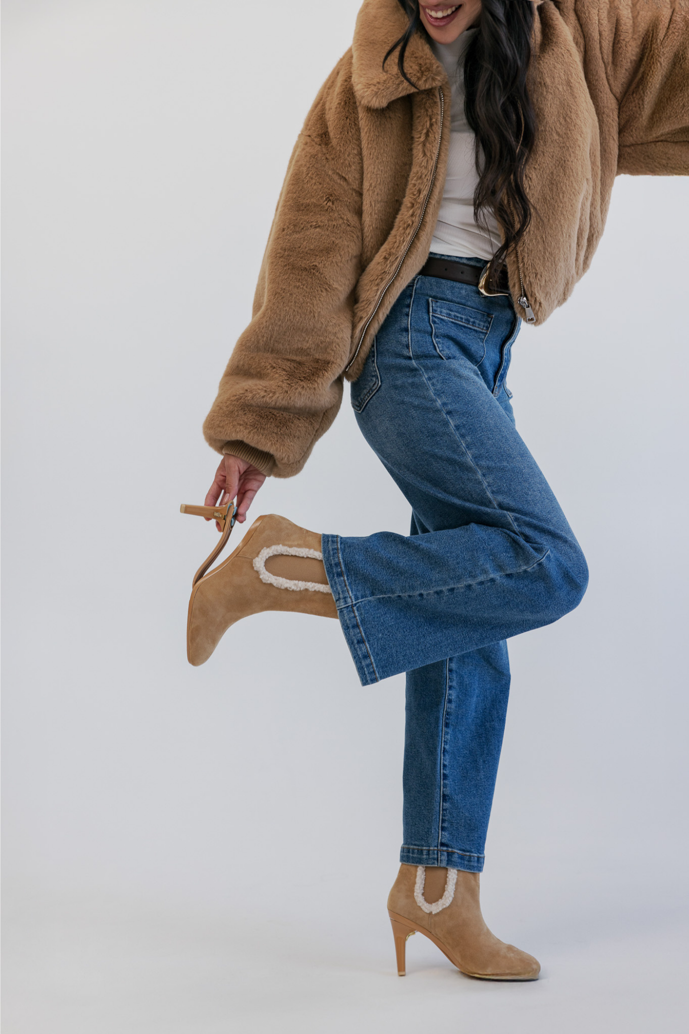 The Chelsea - Camel Suede Sherpa 3 Block