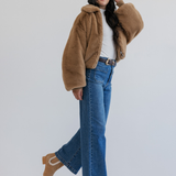 Chelsea Ankle Boot - Camel Suede Sherpa 3 Block