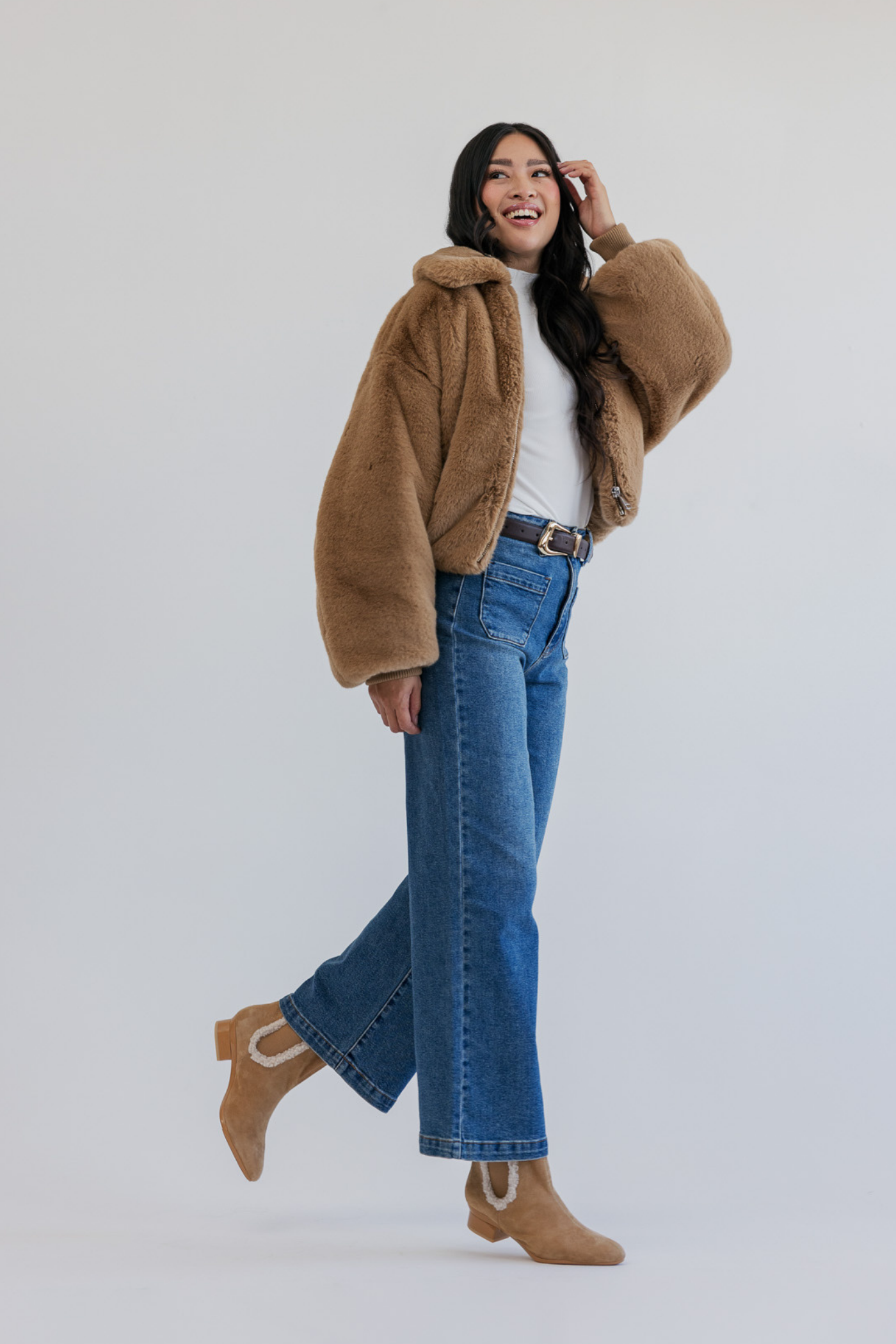 The Chelsea - Camel Suede Sherpa 3 Block