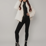 Chelsea Ankle Boot - Coal Black Suede Sherpa 4 Stiletto