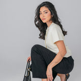 Gia Sandal - Coal Black Leather Flat