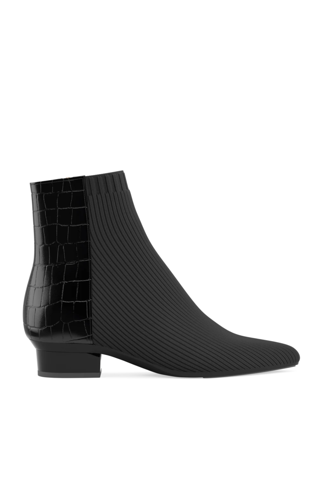 The Bootie - Coal Crocodile & Knit