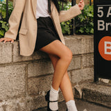 Mary Pump - Coal Black Leather 4 Stiletto