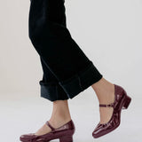Mary Pump - Cherry Mocha Patent 3 Stiletto