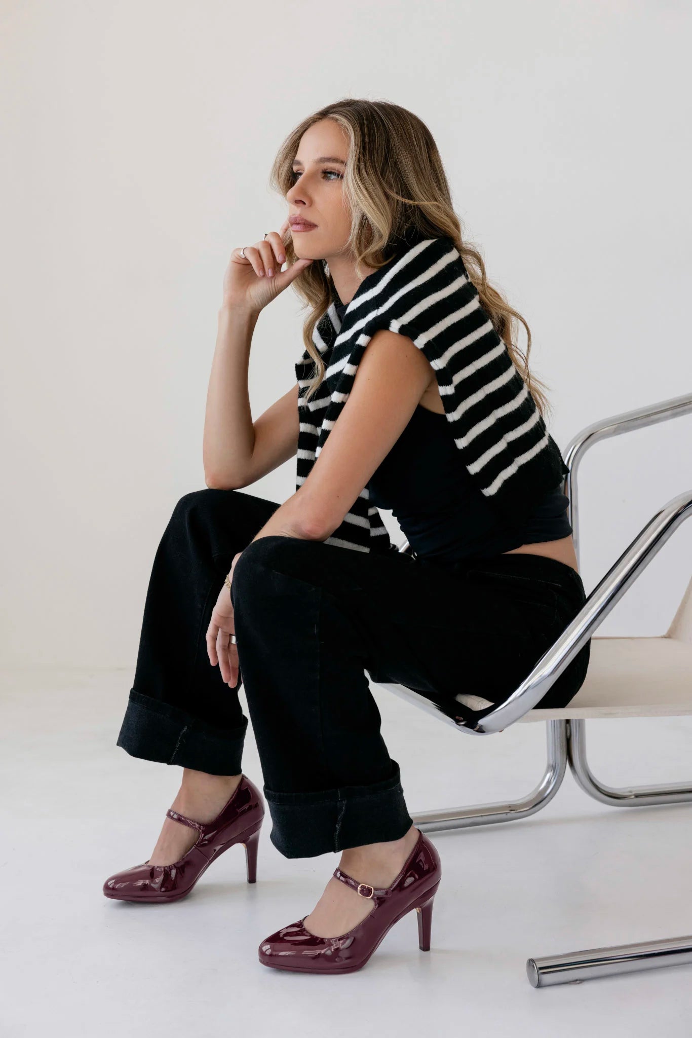 The Mary - Cherry Mocha Patent 4 Stiletto