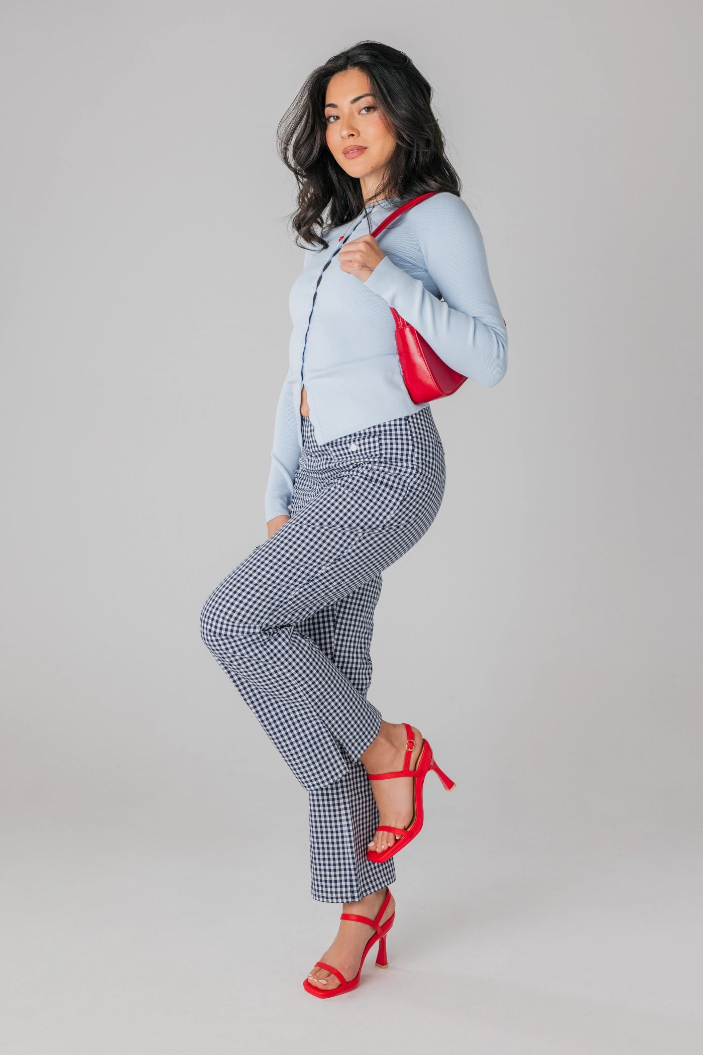 The Miranda - Cherry Red Leather 3 Block