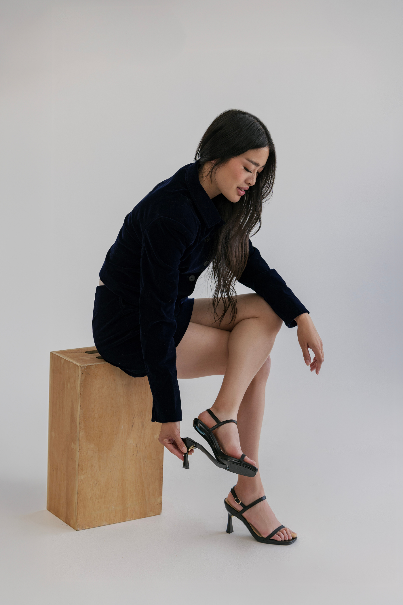 The Miranda - Coal Leather 4 Stiletto