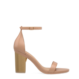 Block Heel Kit 4 Gold Metallic Snake