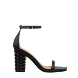 Coal Black Stud Ankle Strap