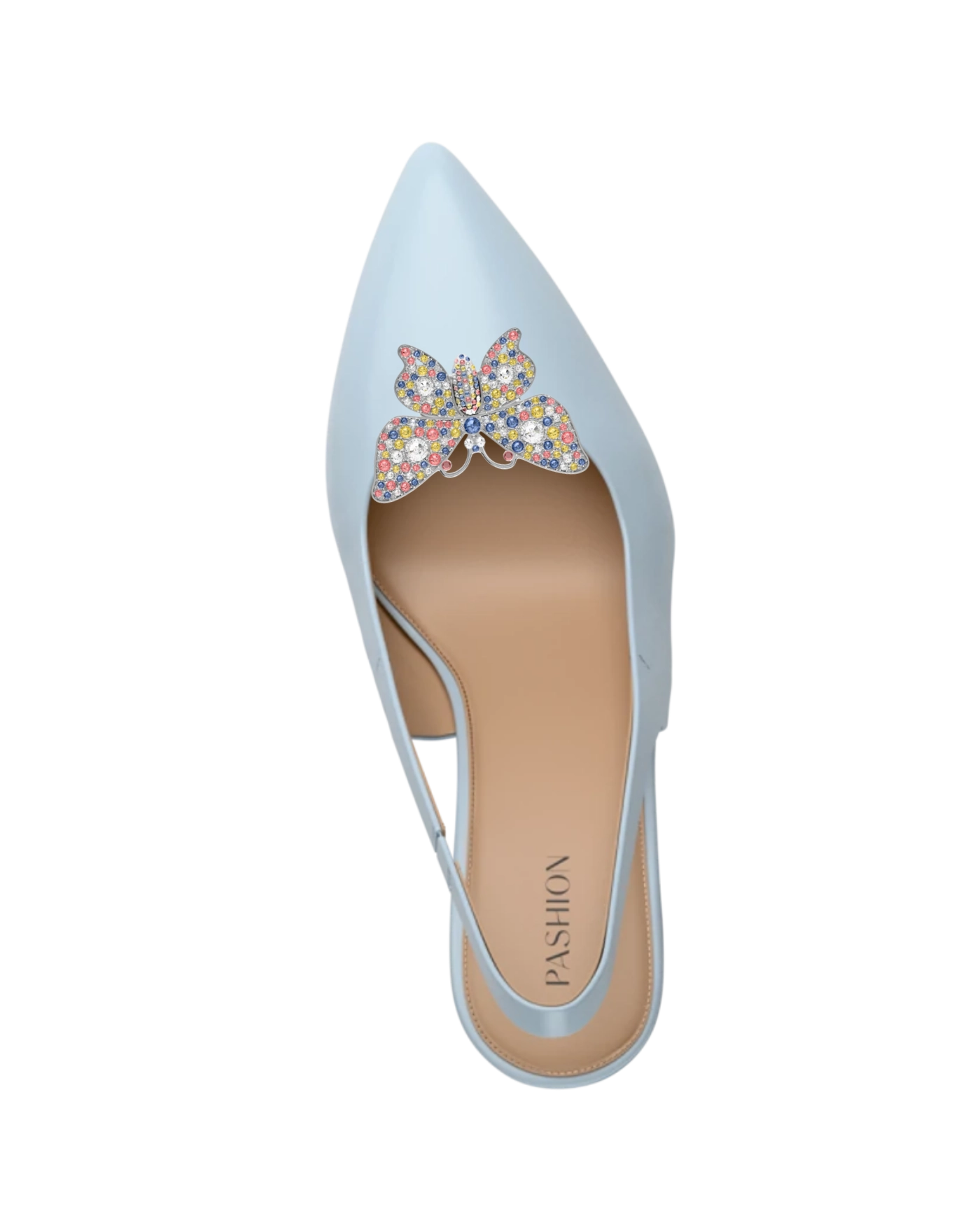 Rhinestone Butterfly Silver Multi Toe Clip - Final Sale