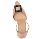Square Coal Black Leather Toe Clip