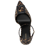 Square Coal Black Leather Toe Clip