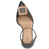 Square Latte Leather Toe Clip
