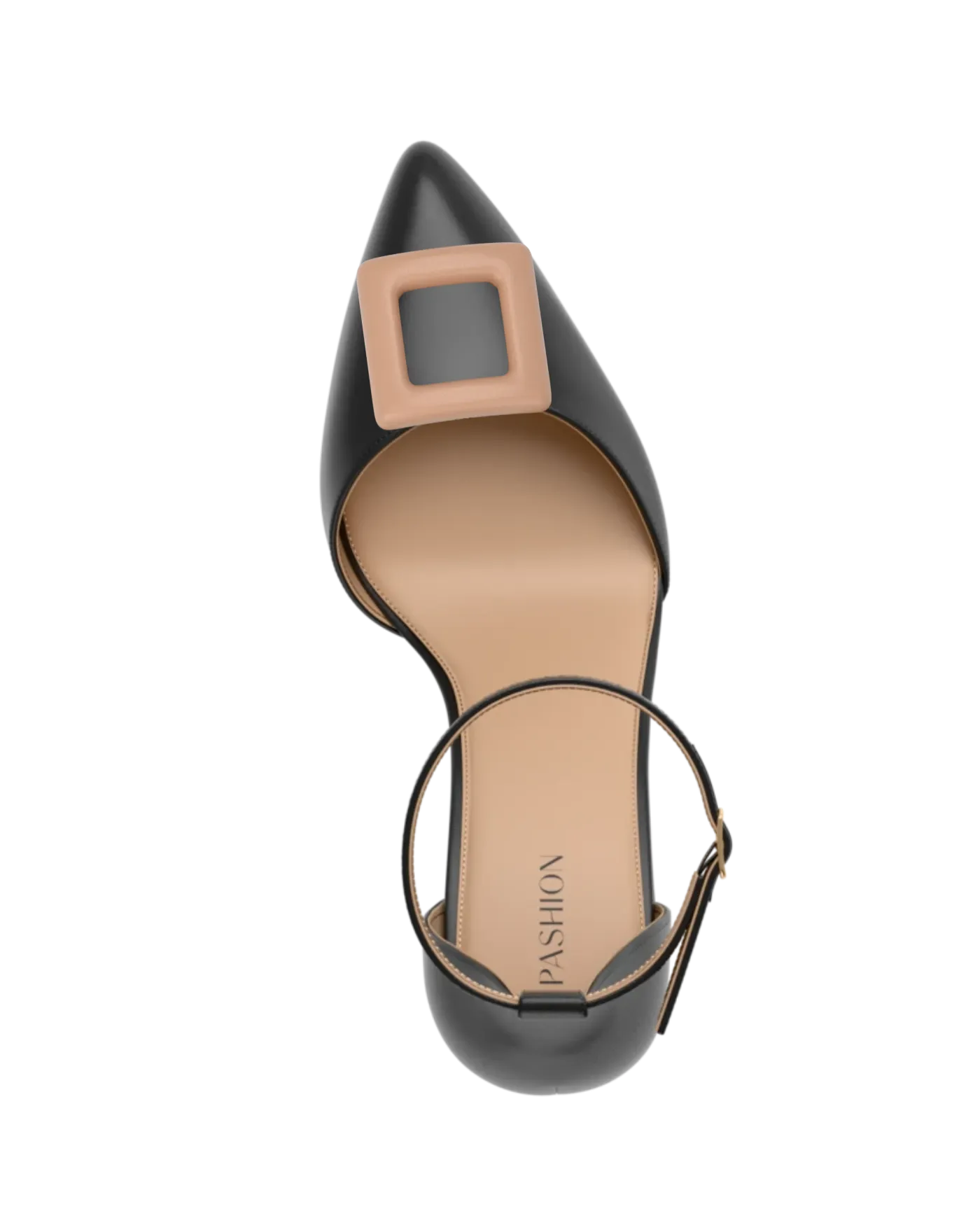 Square Latte Leather Toe Clip