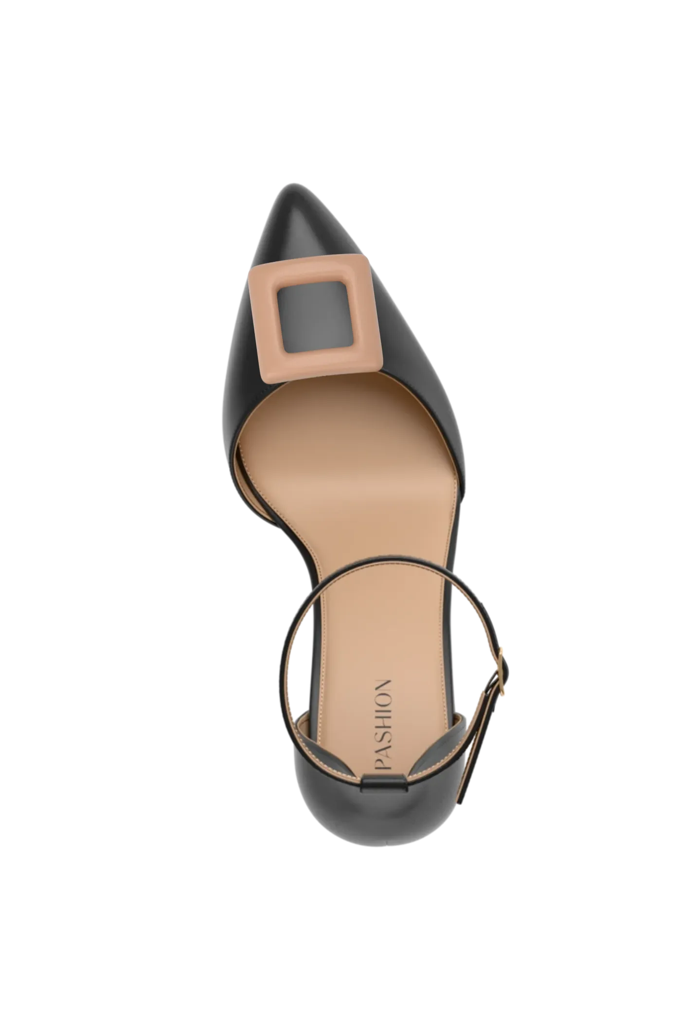 Square Latte Leather Toe Clip