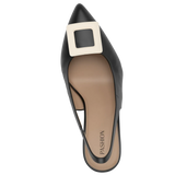 Square Ivory Leather Toe Clip
