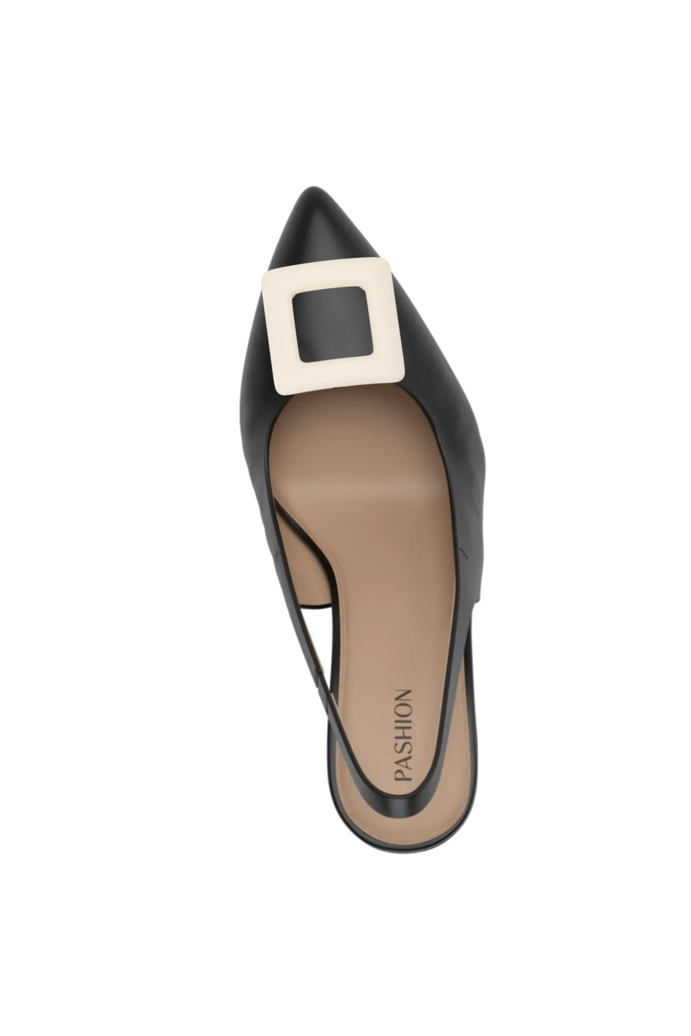 Square Ivory Leather Toe Clip