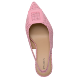 Square Pink Leather Toe Clip