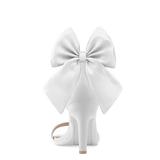 Ankle Bow White Satin Clip